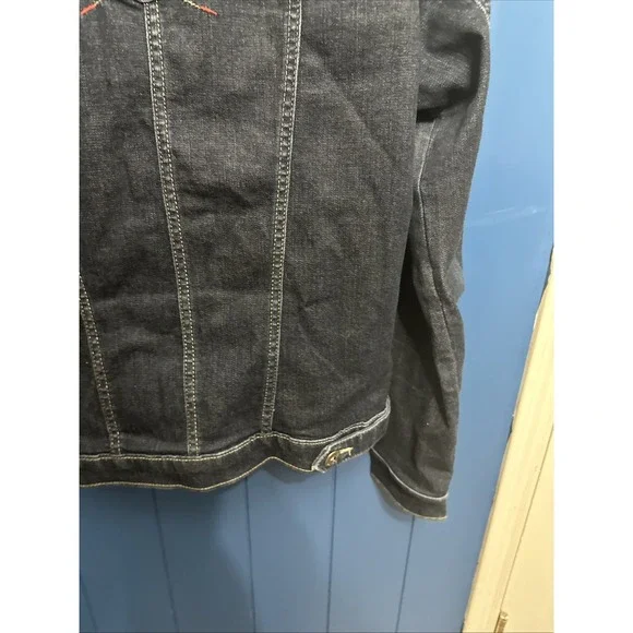 Wrangler Women's Jean Style Jacket Size M Dark Wash Country Western Cowgirl - Picture 12 of 13